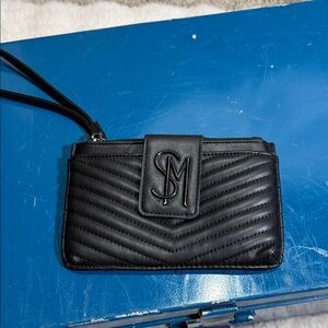 Steve Madden Black Quilted Wristlet